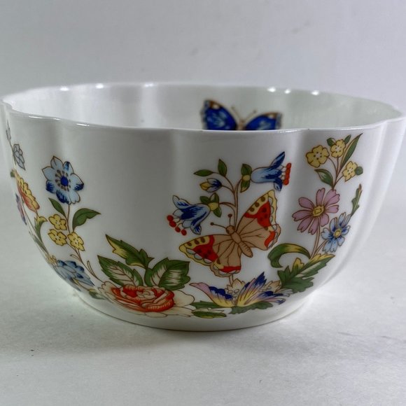 Vintage 1960's Aynsley AYNSLEY Bone VAR-I-ETE Bowl Garden with butterflies - Picture 1 of 8